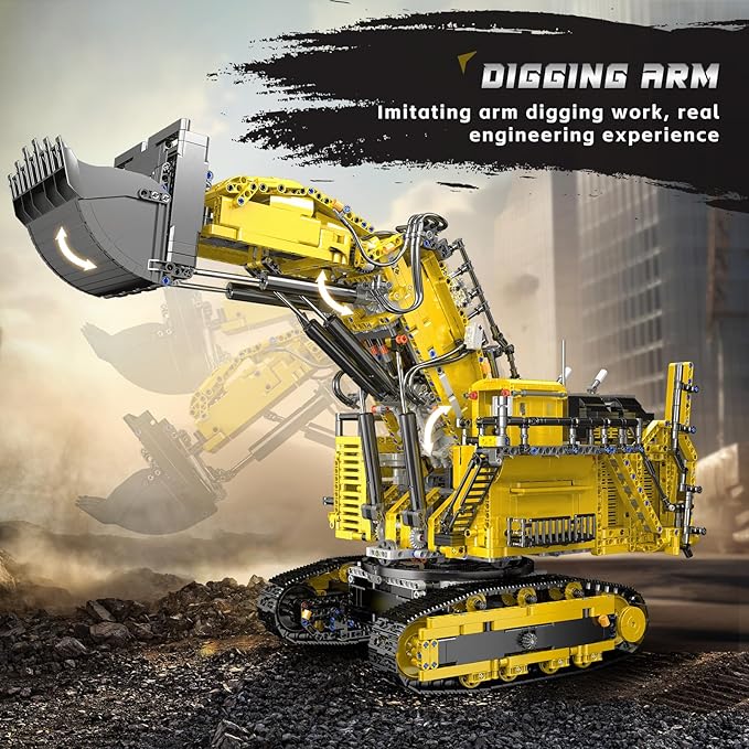 Mould King 17070 RC Excavator Building Set for Adults 4767 Pieces Truck Construction Vehicle Model APP Remote Control Truck with Engines STEM Engineering Toys
