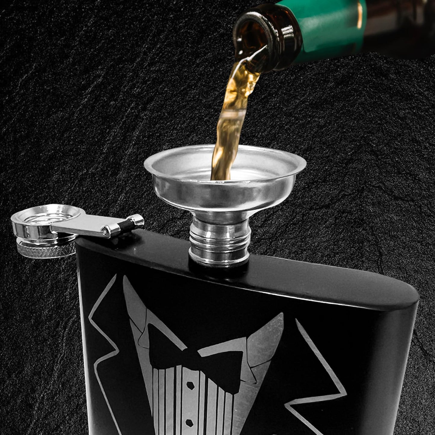 33 Pcs Groomsmen Proposal Gift - 8 Flasks 8 Funnel 8 Bottle Opener 6 Invitation Card 7 Money Clip, Groomsmen Gifts Set of 7 for Wedding