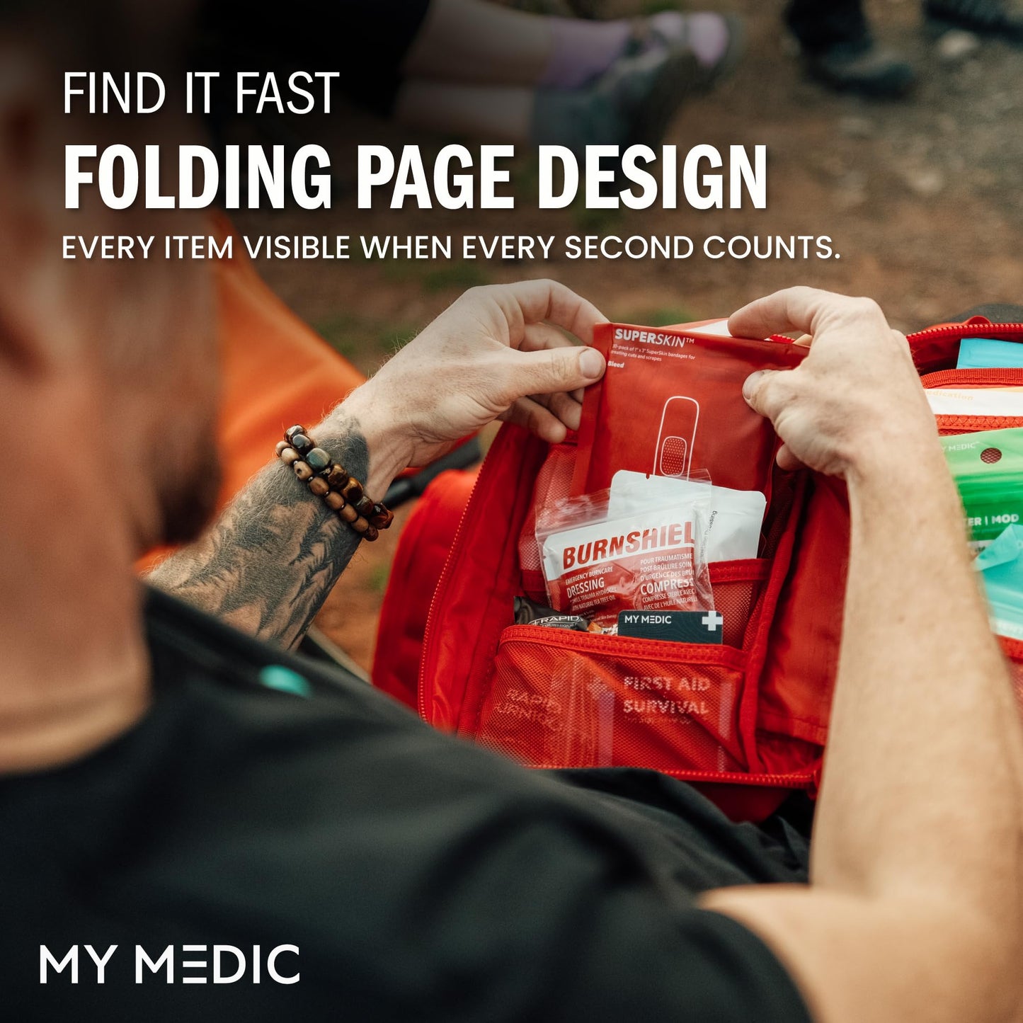 MY MEDIC MyFAK PRO Tactical IFAK Trauma Kit & First Aid Kit with Tourniquet - HSA FSA Items - Built in USA - Combat Medical Supplies, Trauma Pack & Molle Bag for Car, Truck, Vehicle, Boat & EDC, Black