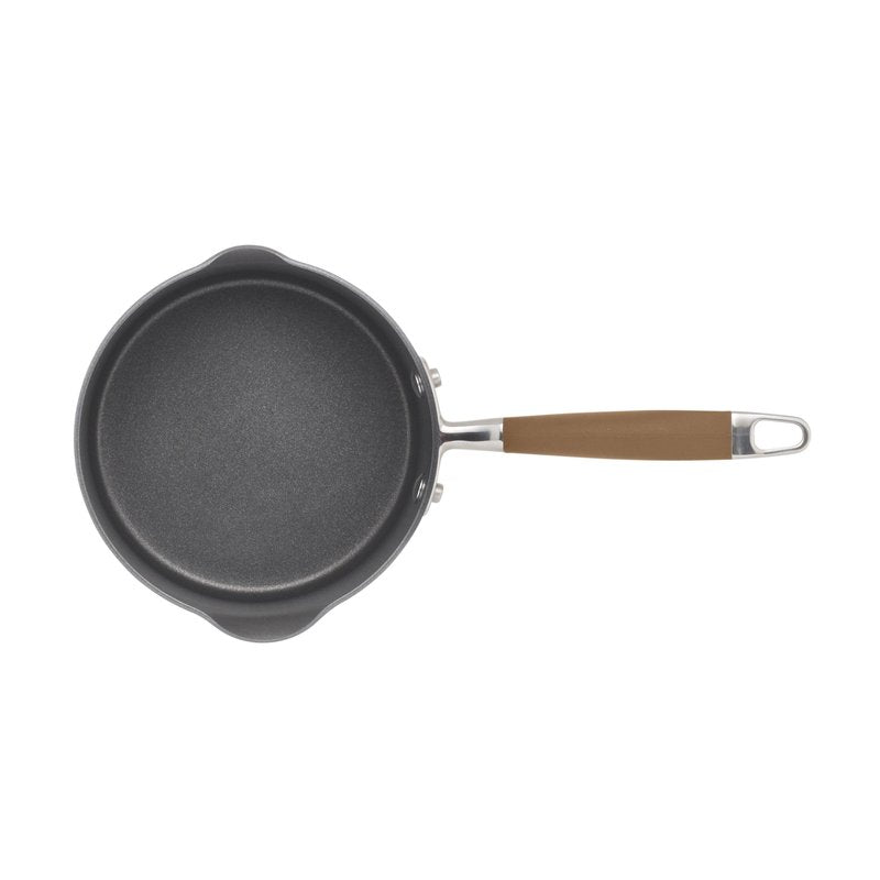 Anolon Advanced Hard Anodized Nonstick Sauce Pan/Saucepan with Straining and Lid, 2 Quart, Brown