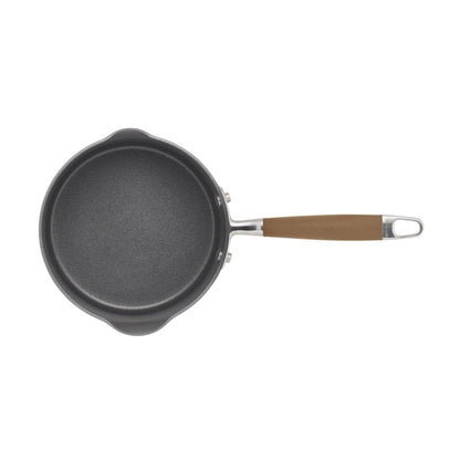Anolon Advanced Hard Anodized Nonstick Sauce Pan/Saucepan with Straining and Lid, 2 Quart, Brown