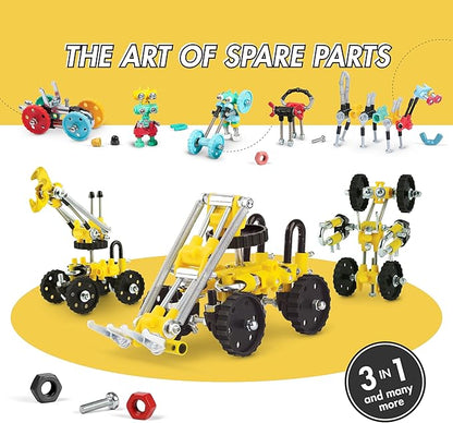 The Off Bits Build Your Own Excavator Toy 150+ Pcs Vehicle Construction Toys LoaderBit Educational Stem Building Toys STEAM Gift for Kids Engineering Kit for Kids 8 9 10 11 12 Years Old