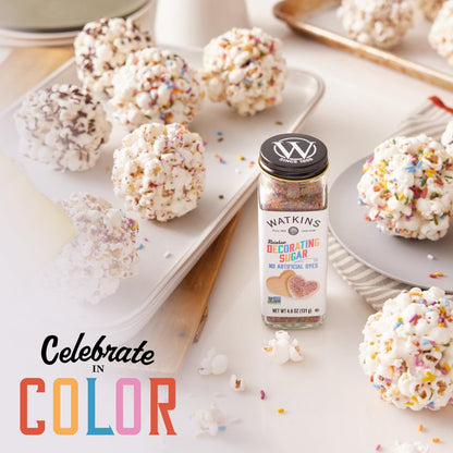 Watkins Rainbow Decorating Sugar (No Artificial Dyes), Non-GMO, Kosher, 4.6 Ounce, 1-Pack