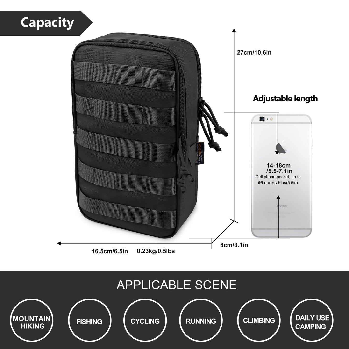 Mardingtop 70L Hiking Backpack+ Molle Tactical Utility Pouch