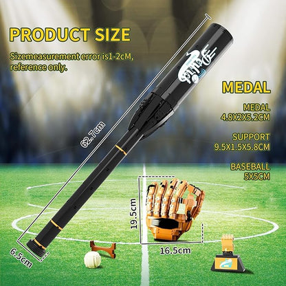 Sosuy Baseball Building Blocks Sets for Boys 968 Pcs with Bat Glove Ball Trophy and Display Stand Educational STEM Toys for Boy Kids Men Teen for Sports Fan Model for Play Display