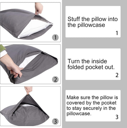 NTBAY Pillowcase Set - 2 Pack Soft Brushed Microfiber Aqua Pillowcases | Wrinkle-Free & Fade-Resistant - 20x26 Inches