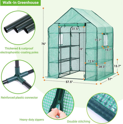 Ohuhu Greenhouse + Garden Bed 6x3x1.9ft