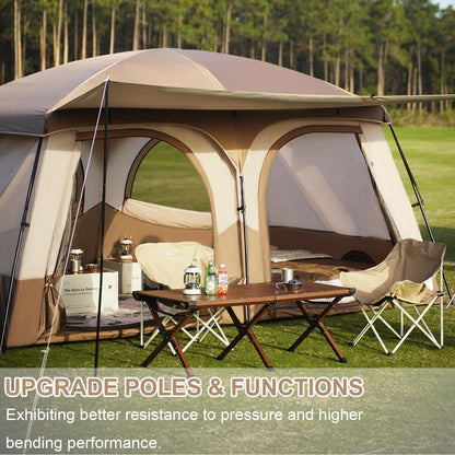 Vidalido Tents，3-4 Person Camping Tent with Extended Vestibule，Weather Resistant Family Tents with Breathable Mesh Windows，Easy Install Waterproof Outdoor Tent for Backpacking and Camping Hiking