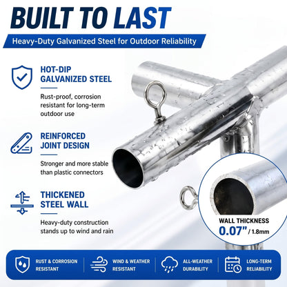Frienda 6-Leg Lean-to Canopy Fittings for 1" EMT, 18 Pcs Lean to Carport Frame Connectors Kit DIY Project for Slant Roof Carport, Shed, Gazebo, Greenhouse, Shelter Deck, Pipes Not Included