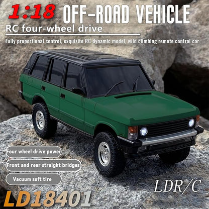 LDRC 1/18 Rc Climbing Car Ld18401 4wd Off-Road Vehicle Professional Adult Model Remote Control Crawler Cars (Green)