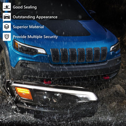 Huray HID Headlight Assembly for Jeep Cherokee 2019-2023 [Only for Xenon Type] OE Head Lamp Replacement Passenger Side