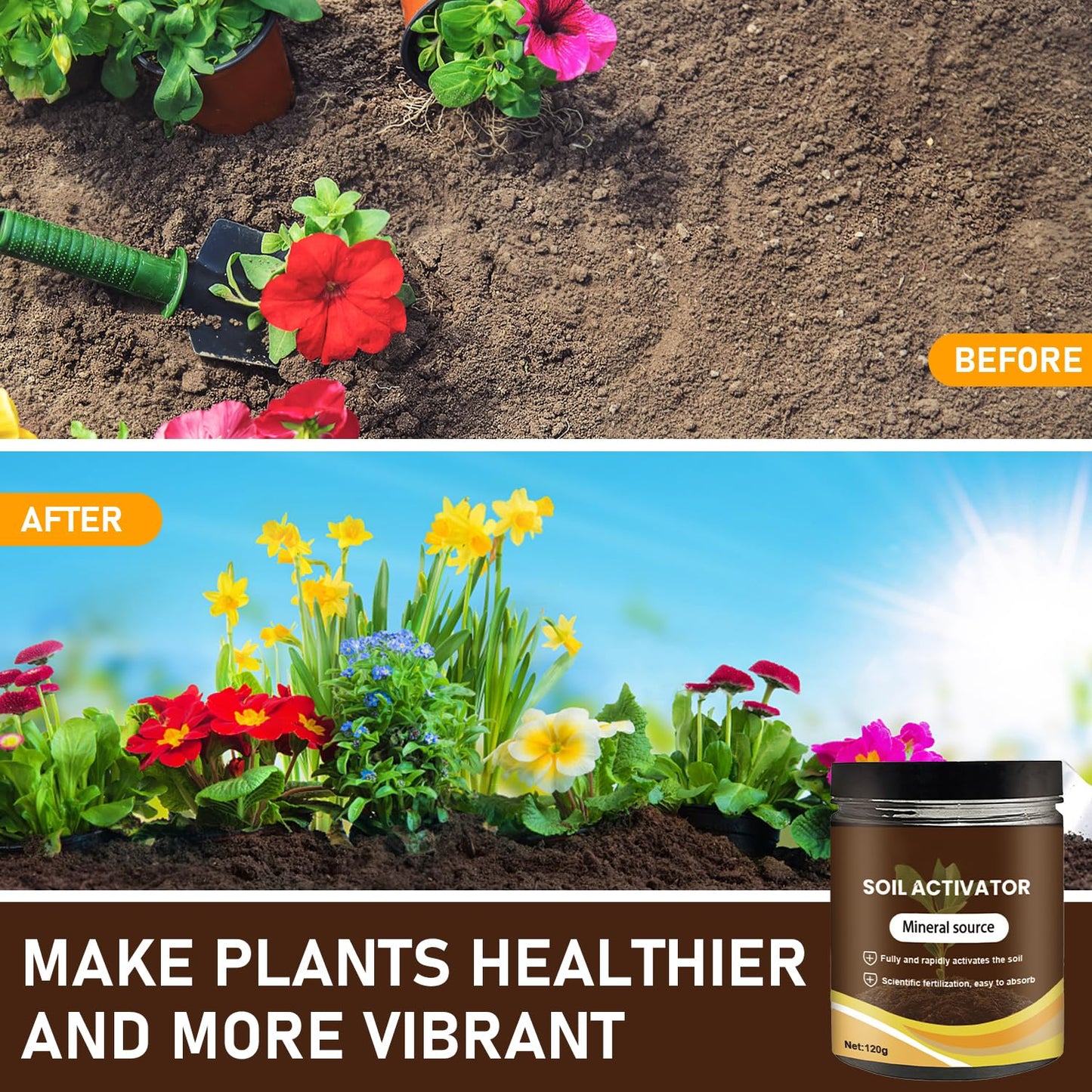 Organic Soil Activators by [Brand Name] - Water-Soluble Plant Fertilizers for Optimal Nutrient Uptake | 120g