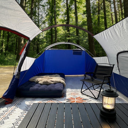 CAMPROS CP Camping Tent 10/12 Person Family Cabin Tent, 2 Room Water Resistant Waterproof Tent with Top Rainfly, 4 Large Mesh Windows, Double Layer, Easy Set Up, Portable with Carry Bag