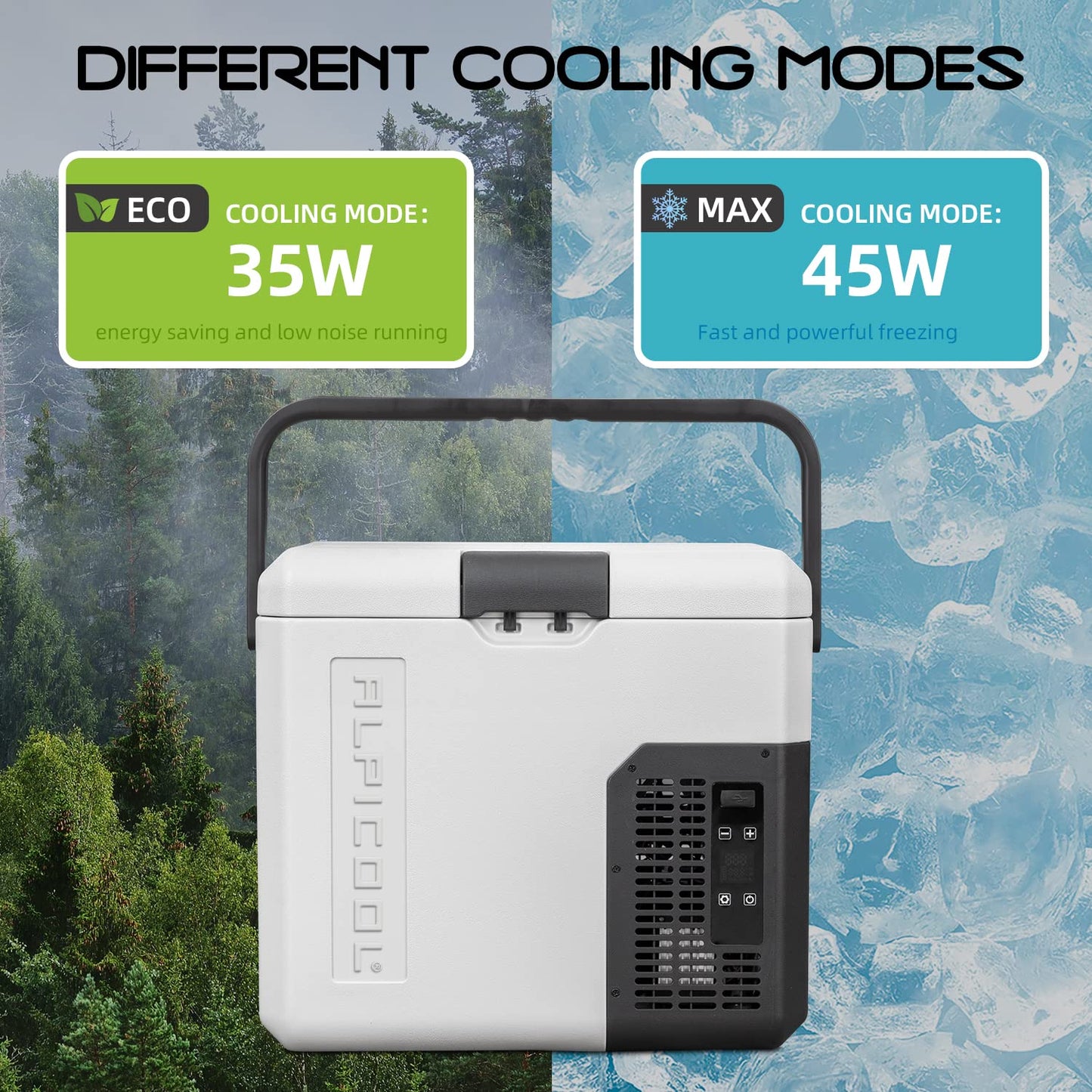 Alpicool P18 Portable Fridge 12 Volt Car Refrigerator 19 Quart Freezer for Fishing, Camping, RV, Truck, Boat-12/24V DC