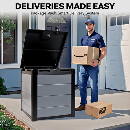 Package Vault- Robust Large Smart Delivery Lock Box "Package Theft Prevention" with a Smart Bluetooth Lock, Great for Outdoor Patios and Porches to Keep Your Packages and Deliveries Safe