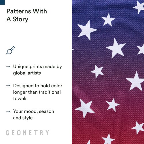 GEOMETRY Kitchen Tea Towel - Quick Dry Microfiber Cloth Dish Towels for Kitchen Drying - Premium Quick Dry Towel (Gradient Star, 1-Pack)