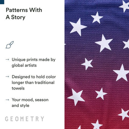 GEOMETRY Kitchen Tea Towel - Quick Dry Microfiber Cloth Dish Towels for Kitchen Drying - Premium Quick Dry Towel (Gradient Star, 1-Pack)