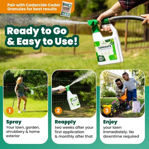 Cedarcide YardSafe | Natural Mosquito, Tick & Flea Repellent | Family & Pet-Safe | Eco-Friendly | 1 Quart (32 Oz.)