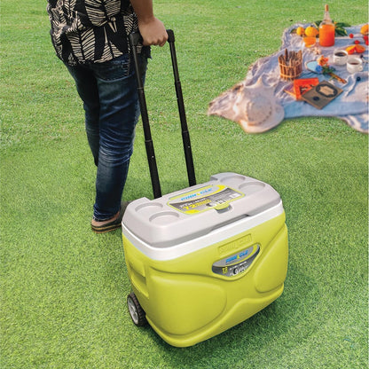 Pinnacle Thermoware Insulated Cooler Bag with Wheels, 11 Liters, Green, Polyurethane