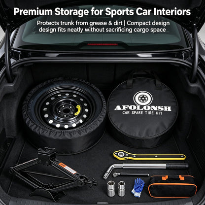 Spare Tire Kit Compatible with Chevrolet Camaro 2016-2024 | 135/80R18 Spare Wheel on 18x4 Rim| 26.5" Rolling Diameter | Includes Car Jack Kit & Tire Carrying Case Excluding (SS,LT1, ZL1, 1LE) Models