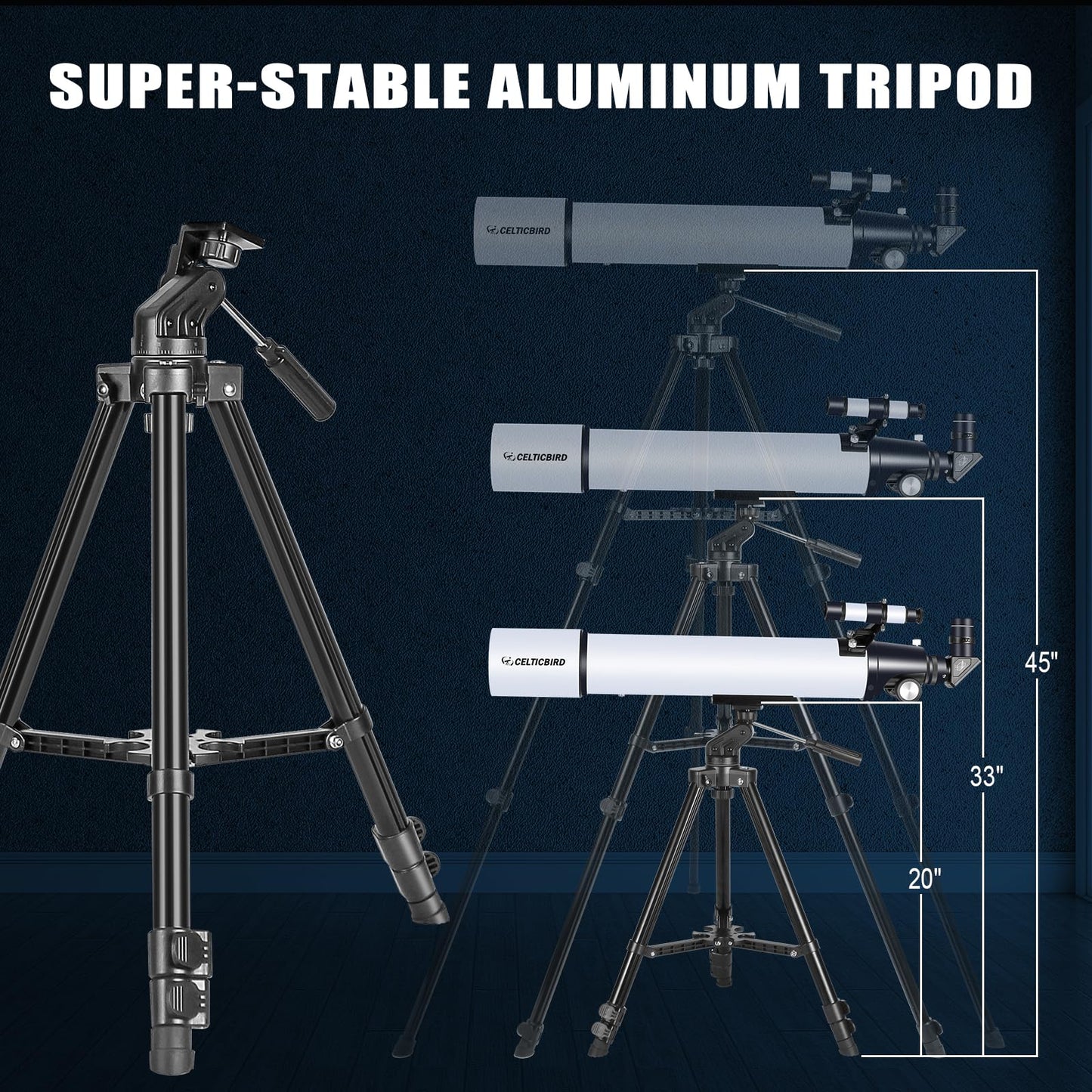 Celticbird Telescope for Adults Astronomy Beginners, 80mm Aperture 800mm Refractor Telescopes for Adults High Powered with AZ Mount, Carry Bag, Phone Mount