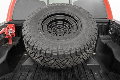 Rough Country Bed Mount Spare Tire Carrier for Toyota Tacoma Trucks (2016-2023) - Fits up to 40" Tires, Off-Road Spare Tire Holder for Truck Beds