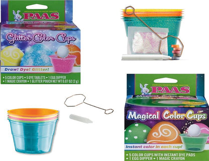 PAAS Easter Egg Coloring Cup Kits - 2 Pack Magical and Glitter, 1.0 Count
