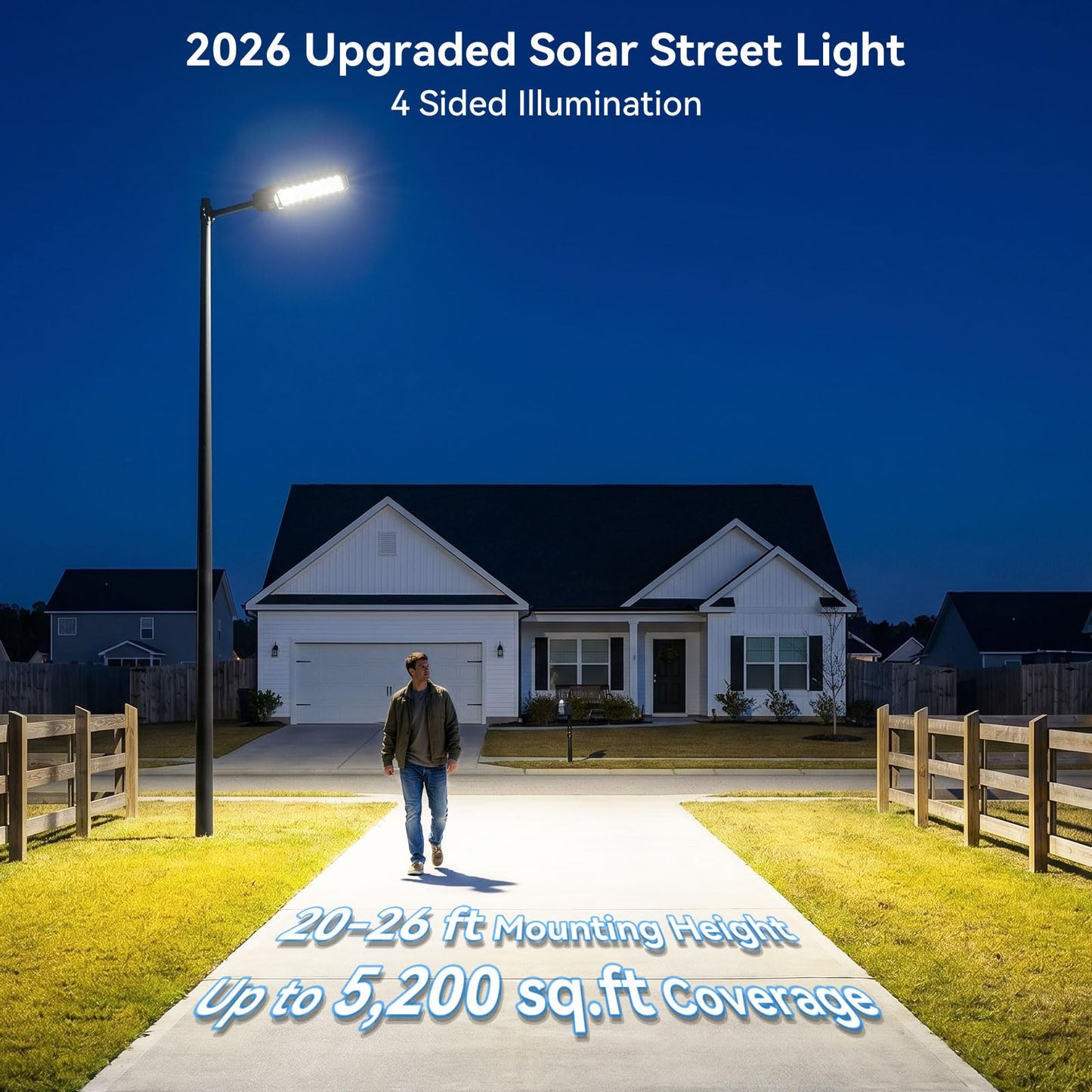 Deepn 15000W Solar Street Lights Outdoor, Super Bright Commercial Solar Lights Outdoor for Yard, IP67 Waterproof LED Security Flood Light with Motion Sensor & Remote Control for Parking Lot, 1 Pack