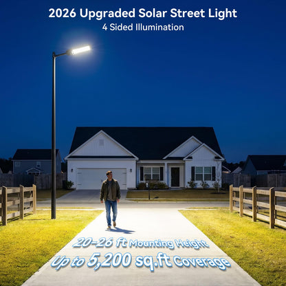 Deepn 15000W Solar Street Lights Outdoor, Super Bright Commercial Solar Lights Outdoor for Yard, IP67 Waterproof LED Security Flood Light with Motion Sensor & Remote Control for Parking Lot, 1 Pack