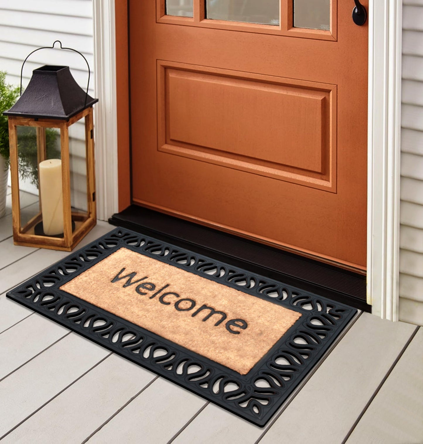 A1HC Natural Coir and Rubber Large Door Mat, 18" x 30", Thick Durable Doormats for Door Entrance, Heavy Duty, Thin Profile Door Mat, Easy to Clean,Long Lasting Front Door Entry Doormat