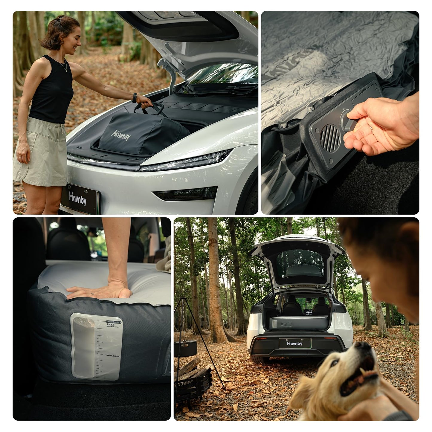 Tesla Model Y FlatCore TPU Backseat Mattress, 7.5" Hybrid Support Car Bed with Built-in Pump, Wedge Design Levels 12° Rear Seat Slope to Flat for Road Trips, Camping, Work Shifts, Naps