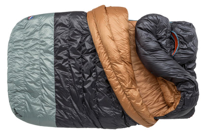 Big Agnes King Solomon (650 RDS DownTek) 40" Double Wide Sleeping Bag, 20 Degree, Asphalt/Chinois Green