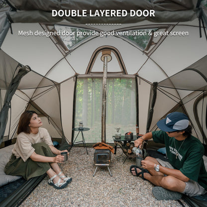 Naturehike Massif Hot Tent with Stove Jack, 4 Season Tent, 1/2/4 Person Camping Tent, UPF50+ Waterproof Windproof Winter Tents with Room and Hall