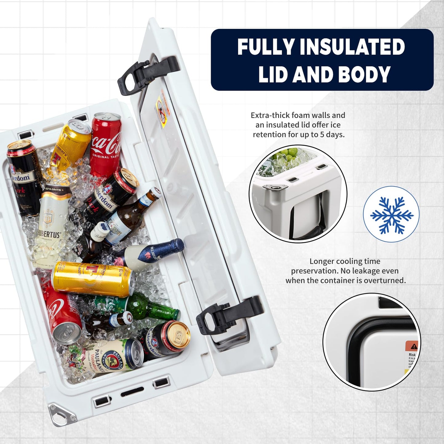 EchoSmile 25/30/35/40/60/75 Quart Rotomolded Cooler, Built to Stand up to The Rigors of The Journey
