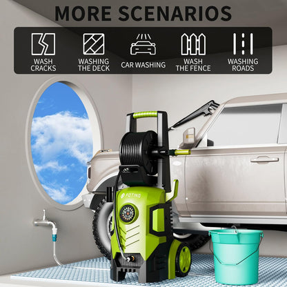 Skiennix 5000 PSI Pressure Washer - Adjustable 8-Level Touch Screen | 34" Tall with 4 Nozzles & Foam Cannon