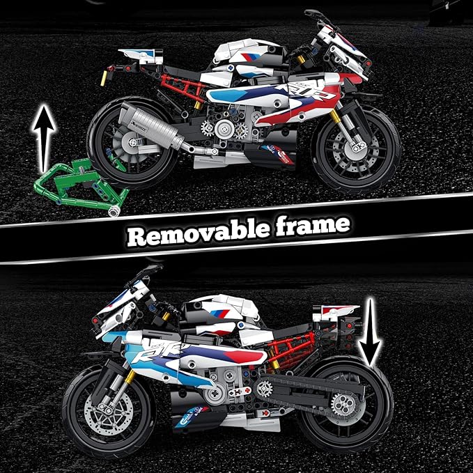 912PCS Motorcycle Building Block Set for Adults Compatible with Lego 1000 RR MOC Model Collectible Toys Gifts for Teens Boys Kids