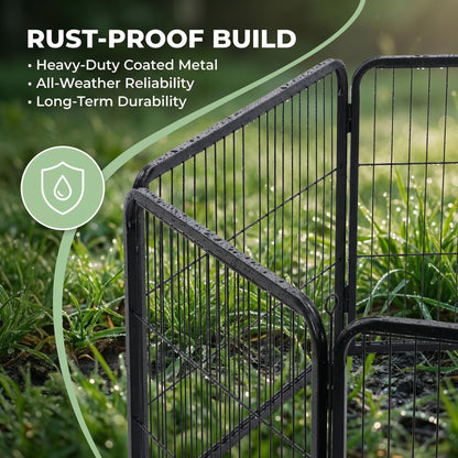 40” Heavy Duty 8-Panel Metal Pet Playpen | Indoor/Outdoor Dog Exercise Pen with Door – for Puppies, Small to Large Dogs, Rabbits | Ideal for Camping, Yard & Garden Use