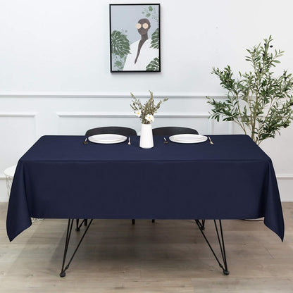sancua Square Tablecloth - 60 x 60 Inch - Water Resistant Spill Proof Washable Polyester Table Cloth, Decorative Fabric Table Cover for Dining Tables, Buffet Parties and Camping, Navy