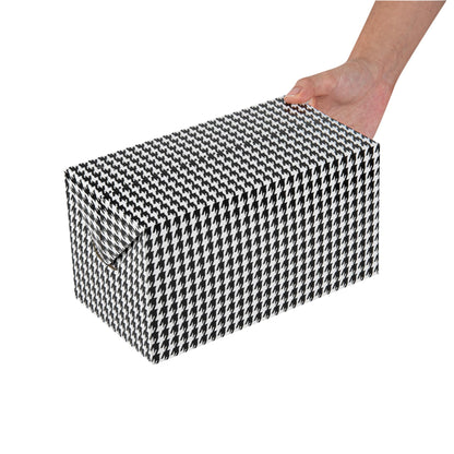 Restaurantware Bio Tek 80 Ounce To Go Boxes 400 Rectangle Take Out Food Containers - Fast Top Closure Disposable Black Houndstooth Paper Carry Out Containers For Burgers Or Fried Chicken