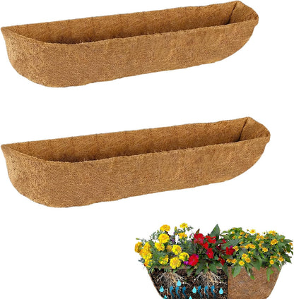 Skiennix Pre-Formed Coco Fiber Liners - Eco-Friendly Replacement for Planters & Baskets | 24-Inch, 2-Pack