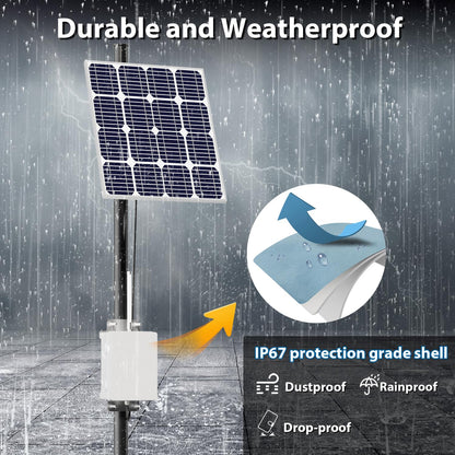 Solar Meshtastic Outdoor Node, Meshtastic Solar Node Repeater with Lora V3 Esp32 Motherboard, 915Mhz Mesh Lora Antenna, Sx1262 Bluetooth, Built-in 6000mAh Battery, Long Range Wireless Communication