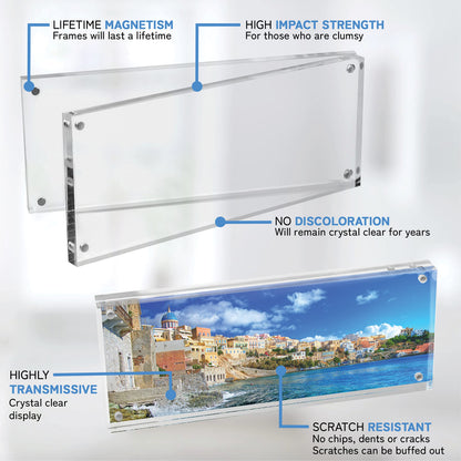 Mammoth DuraClear 4x10 Acrylic Frame - Frameless Panoramic Picture Frame & Cosmetology License Frame Display - Sleek, Modern Long Picture Frame Design for Elegant Decor (5 Pack)