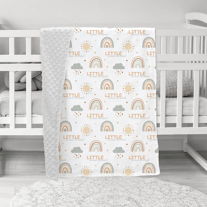 CIVARUA KIDS Baby Blankets for Unisex Boys Girls - Super Soft Clouds Rainbow Nursery Minky Blankets, 30 x 40 Inch Dotted Fleece Backing, Printed Bed Throws Newborn
