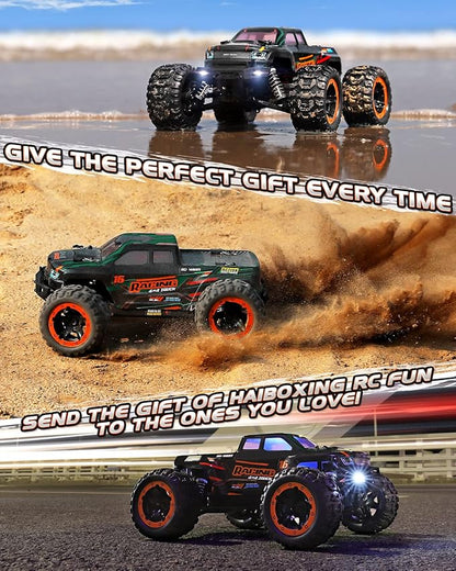 HAIBOXING Remote Control Car 16889 1:16 Scale 2.4Ghz RC Cars 4x4 Off Road Trucks Waterproof RTR RC Monster Truck 36KM/H Toys for Kids and Adults with 2 Batteries 35+ mins Play