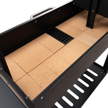 KoolMore 54 in. Charcoal BBQ Grill, Santa Maria Argentine Outdoor Grill with Interchangeable V Grates, Large Barbecue Grill for Outdoor Cooking, Black