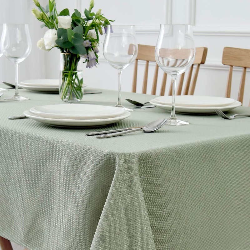 maxmill Jacquard Square Tablecloth Stain Resistant Spillproof Wrinkle Free Washable Soft Table Cloth, Decorative Fabric Table Cover for Dining Room, Indoor and Outdoor Use, 52 x 52 Inch Sage Green