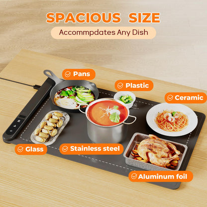 Food Warming Mat for Buffet, Upgrade Graphene Warming, 6 Level Adjustable