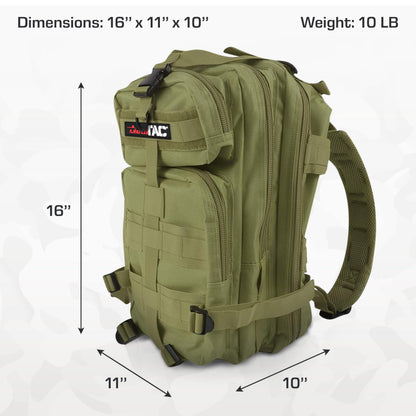 MediTac Rucksack Assault Trauma Tactical Kit Feat. SOF Tourniquet, Chest Seals, Clotting Gauze – Olive Drab