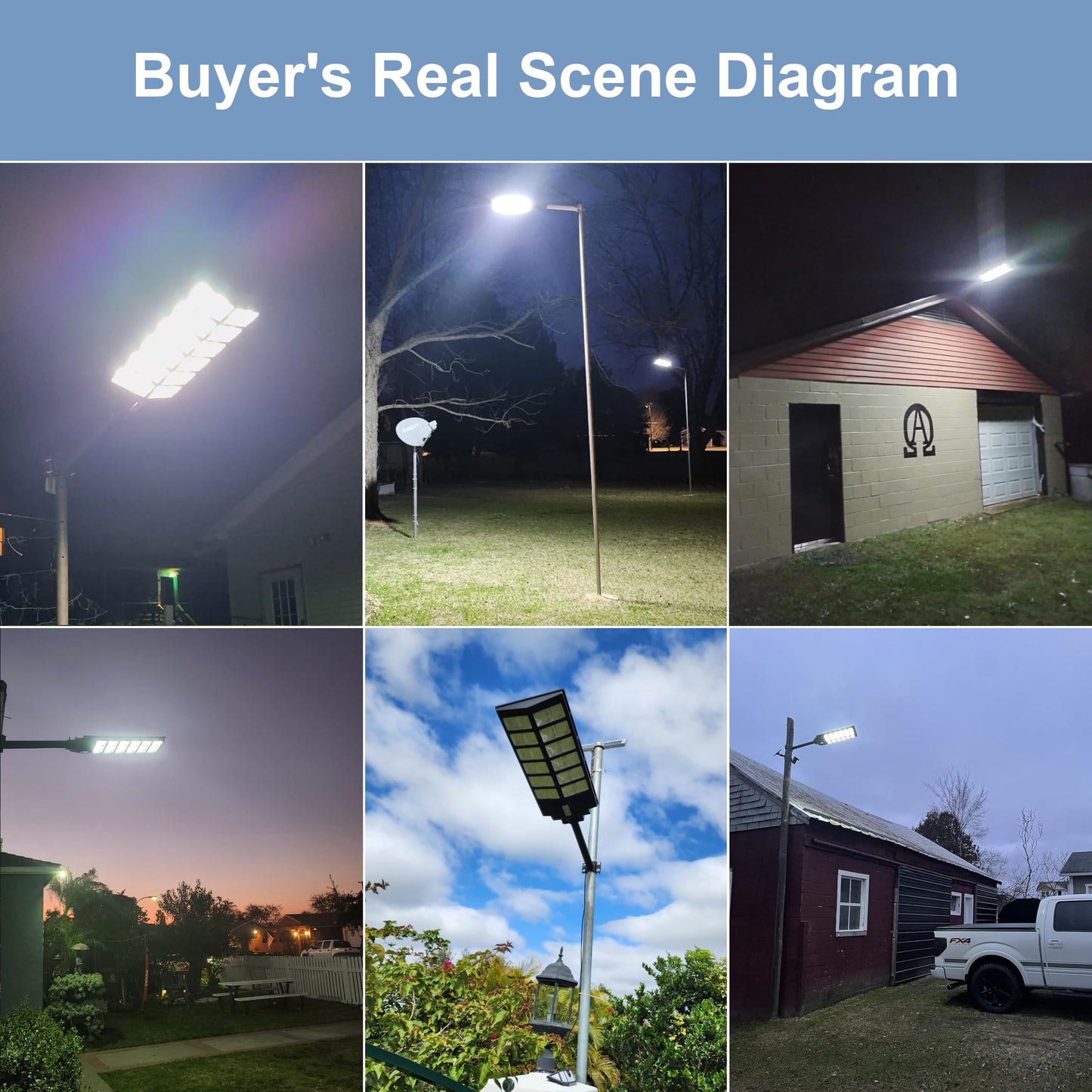 Jadisi 2-Pack Solar Street Light - 9000W Solar Street Lights Outdoor 300000LM, 7000K Commercial Parking Lot Light, Flood Outdoor Lights IP67 Waterproof with Motion Sensor, 3-Year Warranty