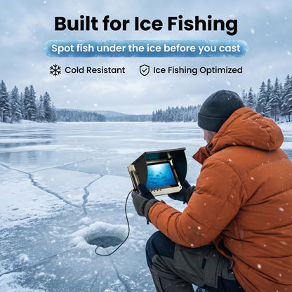 Takkicept Portable Underwater Fishing Camera Fish Finder: 6" OLED Display 1080P HD Depth Finders Waterproof Camera IP68 220° Wide-Angle Lens 12H Battery 25m Cable for Ice Fishing Kayak Boat Shore